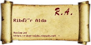 Ribár Alda névjegykártya